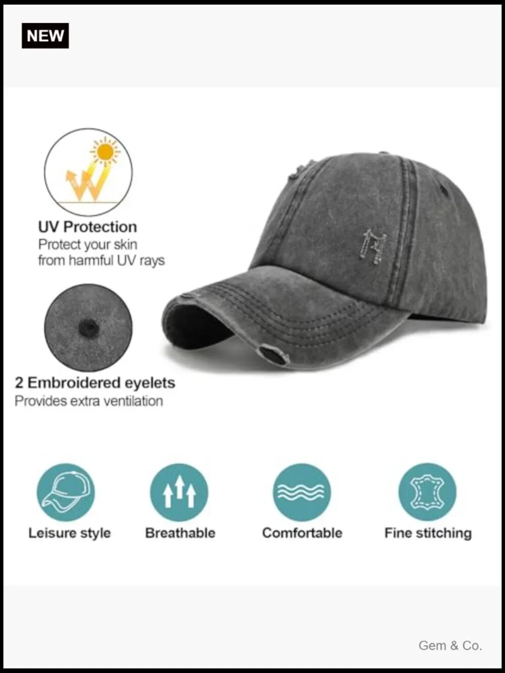 Women's Ponytail Baseball Cap Criss Cross Adjustable Buns Cotton Hat